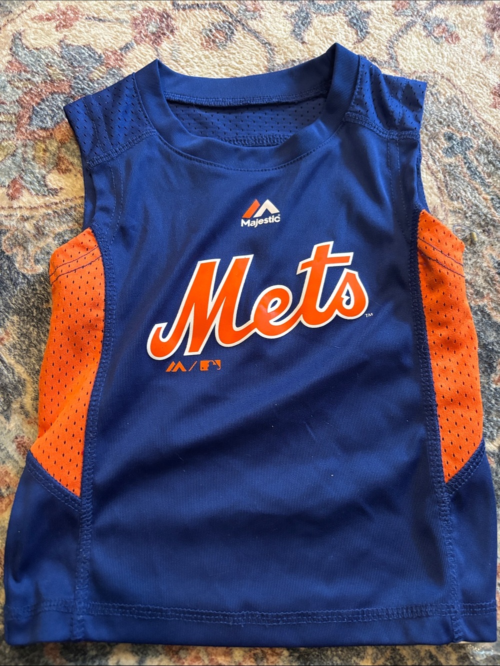 Majestic Kids Mets Sleeveless Tank Top - Royal Blue & Orange